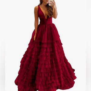 Gorgeous tulle ball gown prom dress tiered